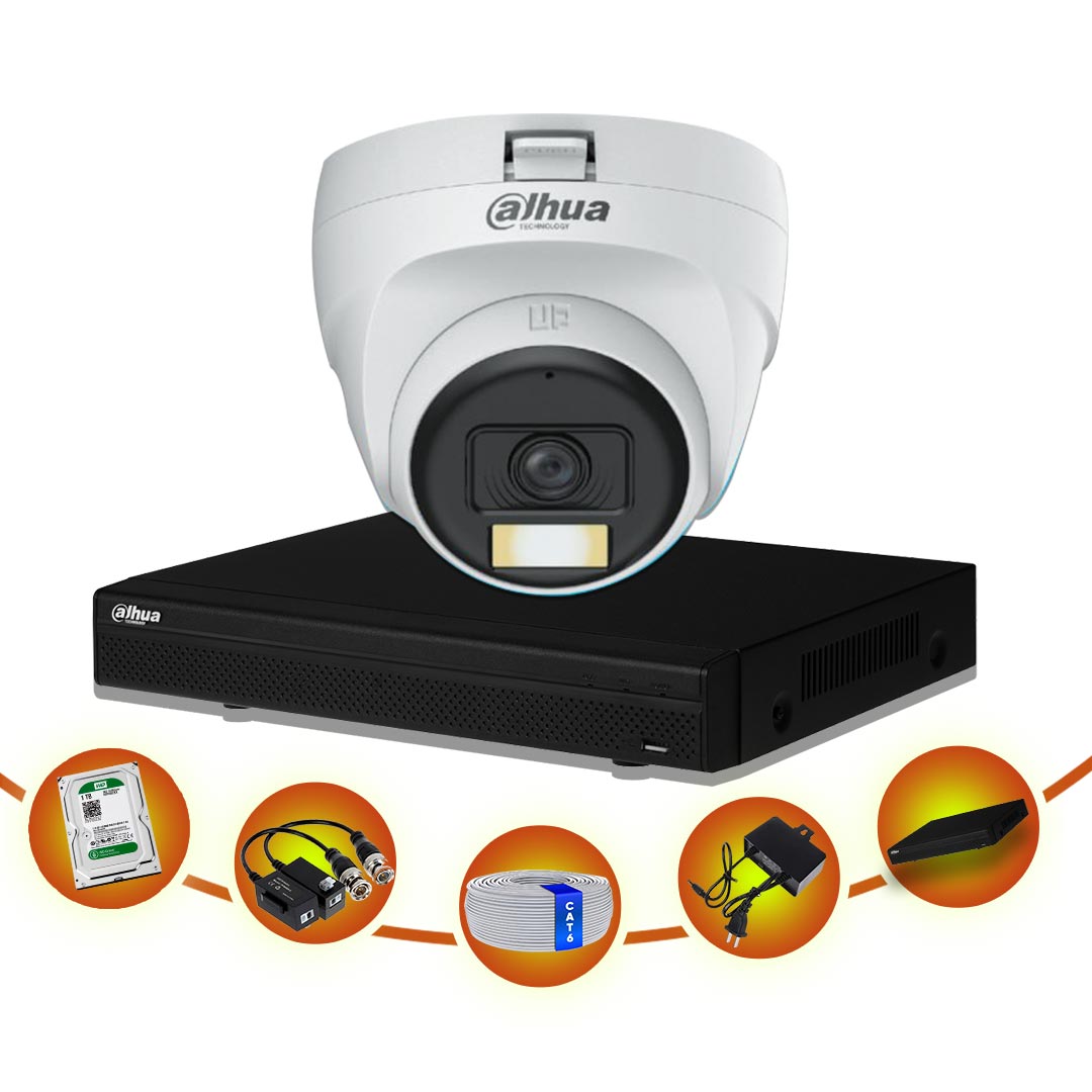 01 pcs 2MP Full Color Audio Dahua cctv camera package