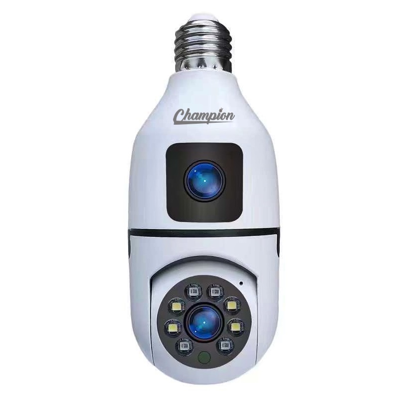 V380 pro Champion Double Lens PTZ Bulb Wifi IP Camera 