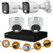 04 pcs 2MP Full Color Audio Dahua cctv camera package