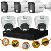 06 pcs 2MP Full Color Audio Dahua cctv camera package