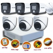 06 pcs 2MP Full Color Audio Hikvision cctv camera package