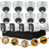 12 pcs 2MP Full Color Audio Dahua cctv camera package
