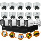 14 pcs 2MP Full Color Audio Dahua cctv camera package