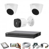 03 pcs 2MP Dahua cctv camera package