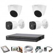 04 pcs 2MP Dahua cctv camera package