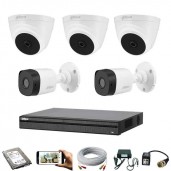 05 pcs 2MP Dahua cctv camera package